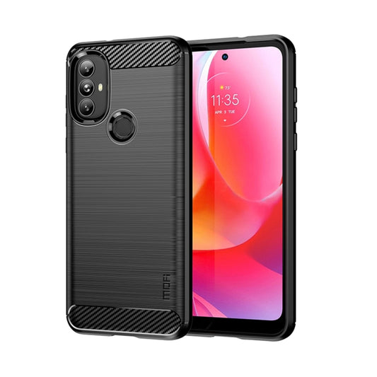 For Motorola Moto G Power 2022 MOFI Gentleness Brushed Carbon Fiber Soft TPU Case(Black) - Motorola Cases by MOFI | Online Shopping South Africa | PMC Jewellery