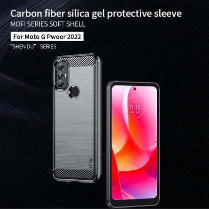 For Motorola Moto G Power 2022 MOFI Gentleness Brushed Carbon Fiber Soft TPU Case(Gray) - Motorola Cases by MOFI | Online Shopping South Africa | PMC Jewellery