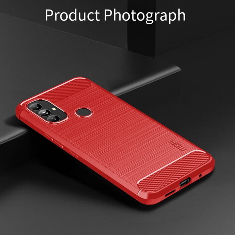 For Motorola Moto G Power 2022 MOFI Gentleness Brushed Carbon Fiber Soft TPU Case(Red) - Motorola Cases by MOFI | Online Shopping South Africa | PMC Jewellery | Buy Now Pay Later Mobicred