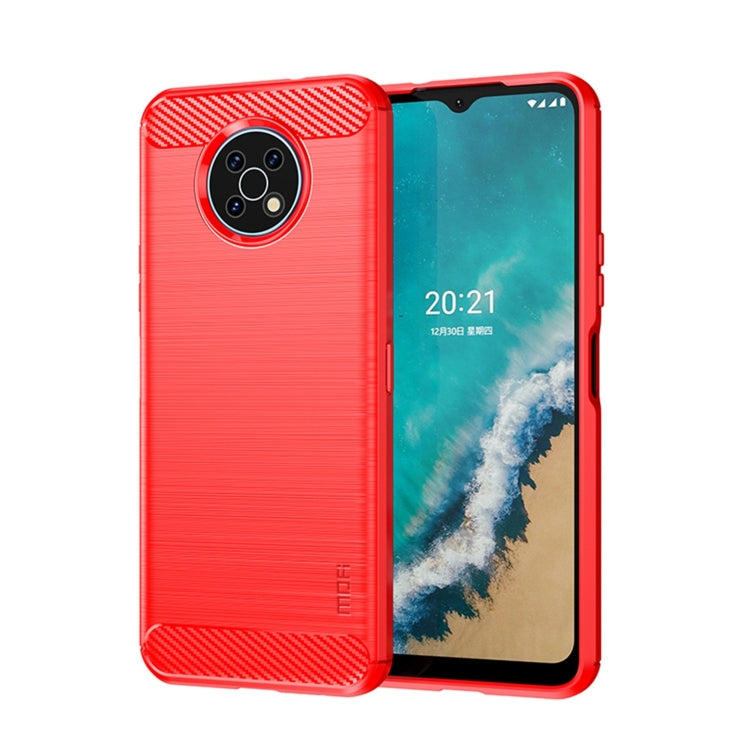 For Nokia G50 MOFI Gentleness Brushed Carbon Fiber Soft TPU Case(Red) - Nokia Cases by MOFI | Online Shopping South Africa | PMC TechLife | Buy Now Pay Later Mobicred