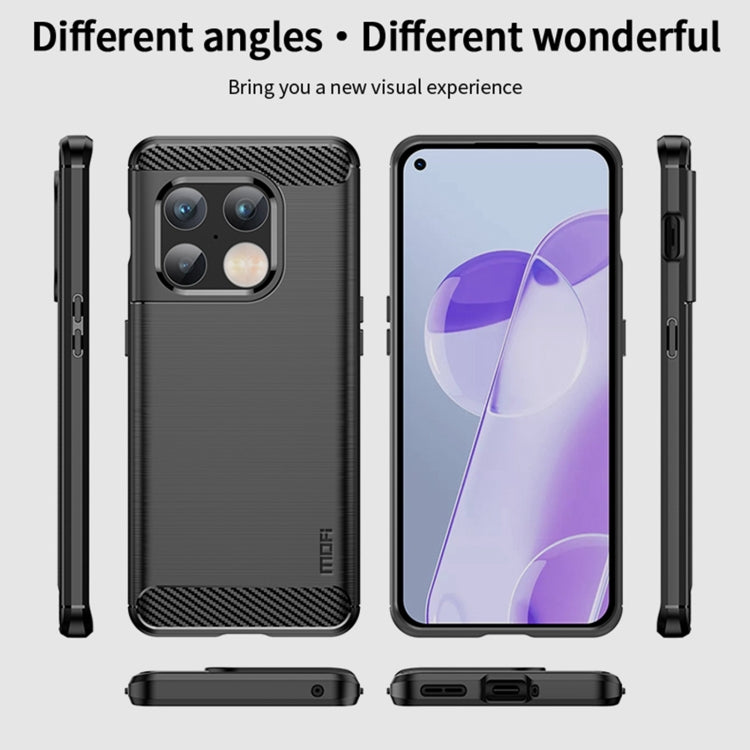 For OnePlus 10 Pro 5G MOFI Gentleness Brushed Carbon Fiber Soft TPU Case(Grey) - OnePlus Cases by MOFI | Online Shopping South Africa | PMC TechLife | Buy Now Pay Later Mobicred