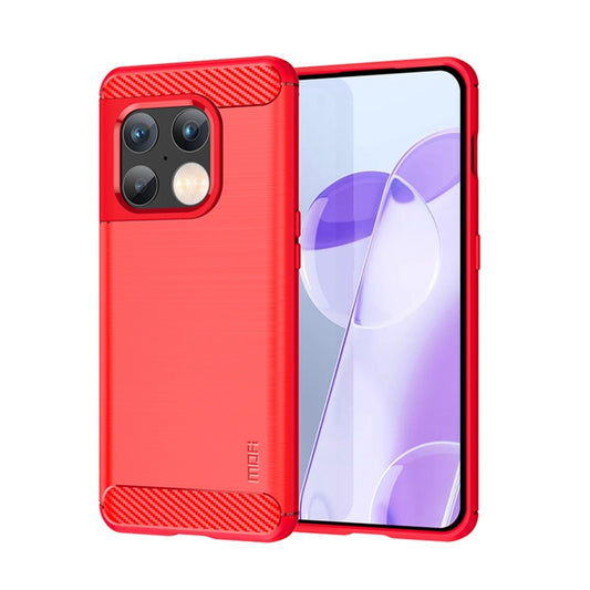 For OnePlus 10 Pro 5G MOFI Gentleness Brushed Carbon Fiber Soft TPU Case(Red) - OnePlus Cases by MOFI | Online Shopping South Africa | PMC Jewellery