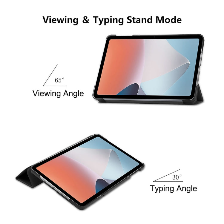 For OPPO Pad Air ENKAY Tri-fold Custer Texture Leather Smart Tablet Case(Dark Blue) - free shipping - PMc TechLife - Order now!