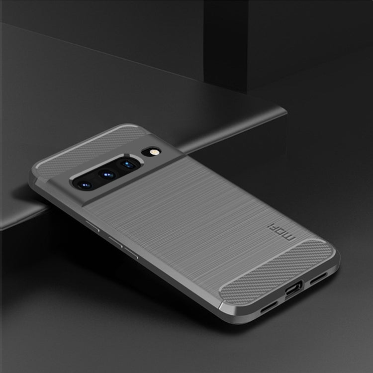 For Google pixel 7 Pro 5G MOFI Gentleness Series Brushed Texture Carbon Fiber TPU Phone Case(Gray) - Google Cases by MOFI | Online Shopping South Africa | PMC Jewellery