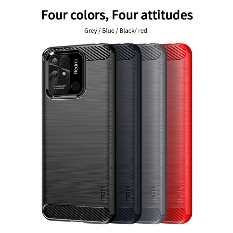 For Xiaomi Redmi 10C MOFI Gentleness Brushed Carbon Fiber Soft TPU Case(Gray) - Xiaomi Cases by MOFI | Online Shopping South Africa | PMC Jewellery | Buy Now Pay Later Mobicred