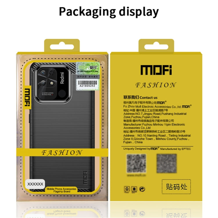 For Xiaomi Redmi 10C MOFI Gentleness Brushed Carbon Fiber Soft TPU Case(Gray) - Xiaomi Cases by MOFI | Online Shopping South Africa | PMC Jewellery | Buy Now Pay Later Mobicred