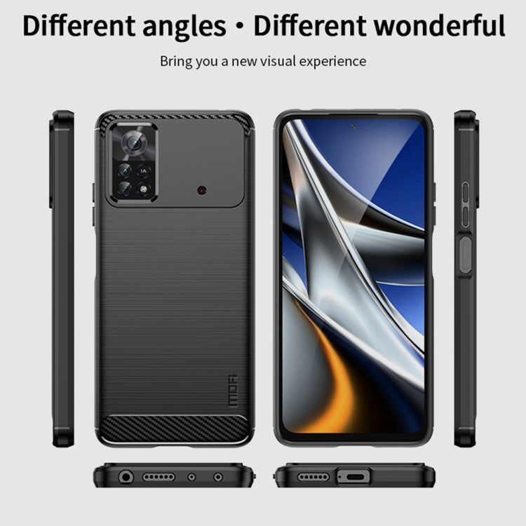 For Xiaomi Poco X4 Pro 5G MOFI Gentleness Brushed Carbon Fiber Soft TPU Case(Black) - Xiaomi Cases by MOFI | Online Shopping South Africa | PMC Jewellery | Buy Now Pay Later Mobicred