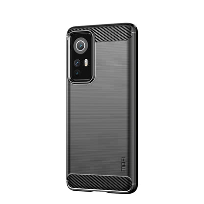 For Xiaomi 12 / 12X MOFI Gentleness Brushed Carbon Fiber Soft TPU Case(Black) - Xiaomi Cases by MOFI | Online Shopping South Africa | PMC Jewellery | Buy Now Pay Later Mobicred