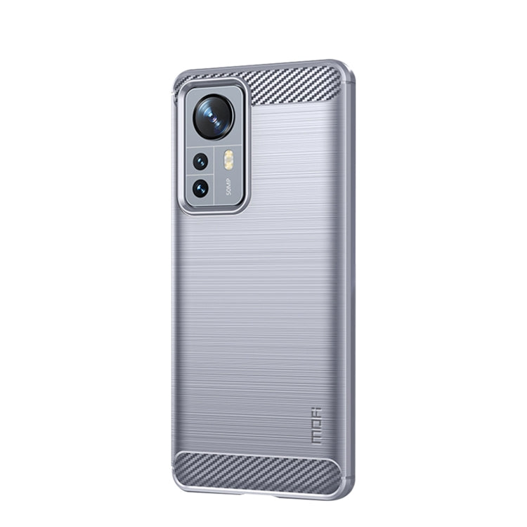 For Xiaomi 12 Pro MOFI Gentleness Brushed Carbon Fiber Soft TPU Case(Gray) - Xiaomi Cases by MOFI | Online Shopping South Africa | PMC Jewellery | Buy Now Pay Later Mobicred