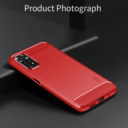 For Xiaomi Redmi Note 11 4G Global / Note 11S 4G MOFI Gentleness Brushed Carbon Fiber TPU Case(Red) - Xiaomi Cases by MOFI | Online Shopping South Africa | PMC Jewellery