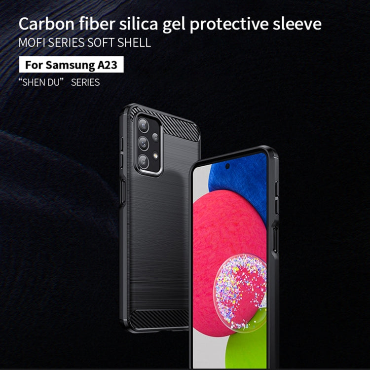 For Samsung Galaxy A23 / M23 / F23 MOFI Gentleness Series Brushed Texture Carbon Fiber Soft TPU Case(Gray) - Galaxy Phone Cases by MOFI | Online Shopping South Africa | PMC Jewellery | Buy Now Pay Later Mobicred