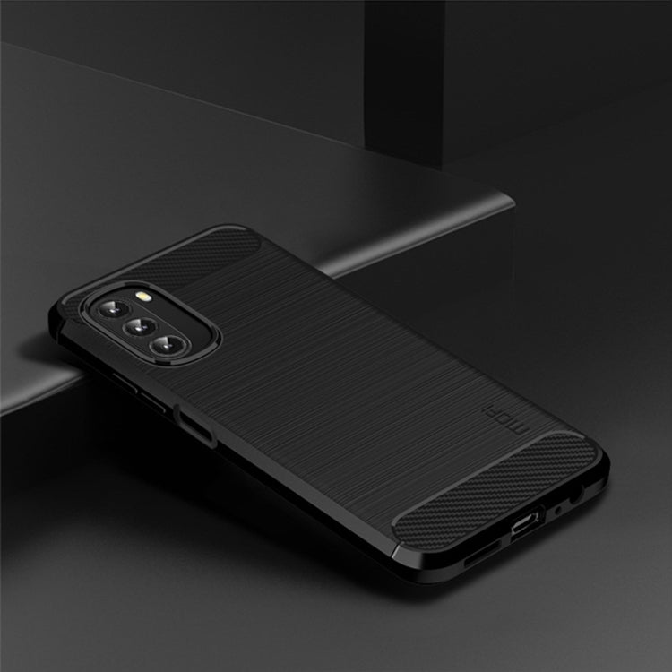 For Motorola Moto G 5G 2022 MOFI Gentleness Series Brushed Texture Carbon Fiber TPU Phone Case(Black) - Motorola Cases by MOFI | Online Shopping South Africa | PMC Jewellery