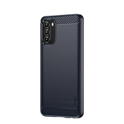 For Motorola Moto G 5G 2022 MOFI Gentleness Series Brushed Texture Carbon Fiber TPU Phone Case(Blue) - Motorola Cases by MOFI | Online Shopping South Africa | PMC Jewellery