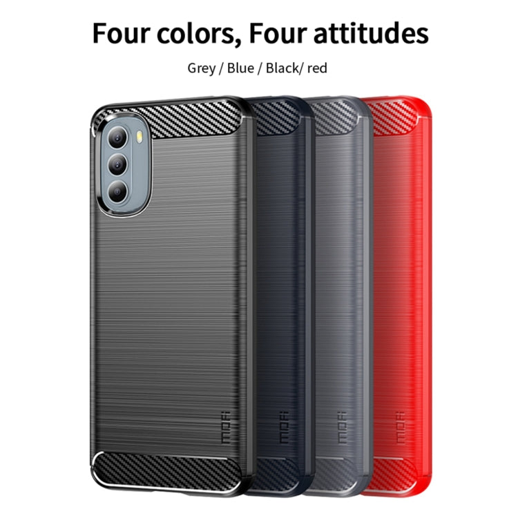 For Motorola Moto G31/G41 MOFI Gentleness Series Brushed Texture Carbon Fiber TPU Phone Case(Blue) - Motorola Cases by MOFI | Online Shopping South Africa | PMC Jewellery