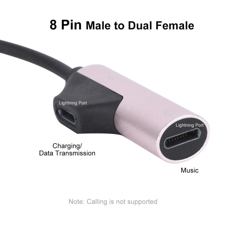 ENKAY ENK-AT109 Male 8 Pin to Dual Female 8 Pin Adapter Data Transfer Cable(Pink) - Converter & Adapter by ENKAY | Online Shopping South Africa | PMC Jewellery | Buy Now Pay Later Mobicred