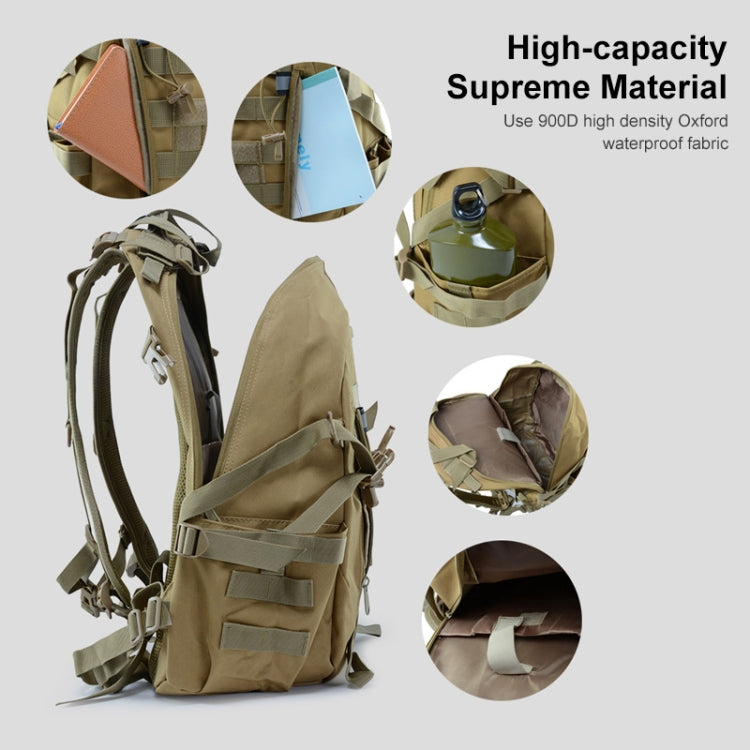 JUNSUNMAY J012 25L Waterproof Outdoor Sports Molle Rucksack Backpack with Reflective Stripe(Khaki) - Backpacks by JUNSUNMAY | Online Shopping South Africa | PMC Jewellery