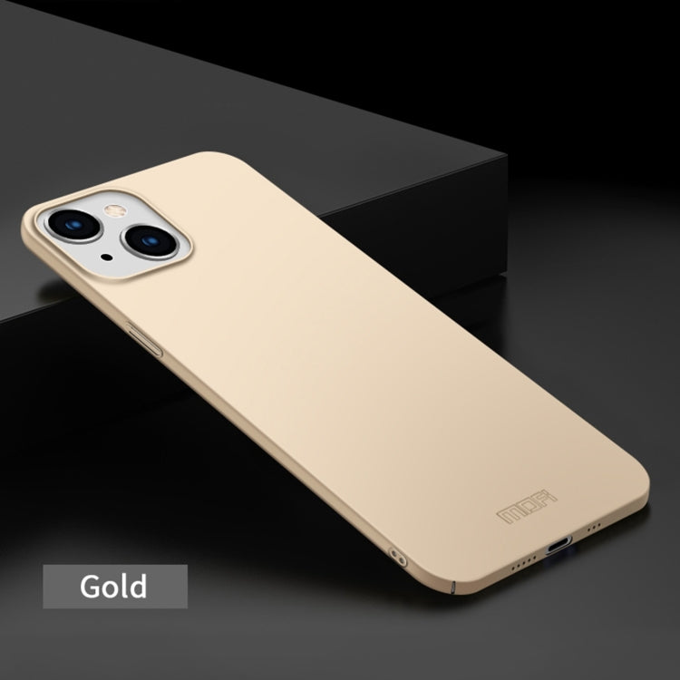 For iPhone 14 Plus MOFI Frosted PC Ultra-thin Hard Case  (Gold) - free shipping - PMC TechLife - Order now!