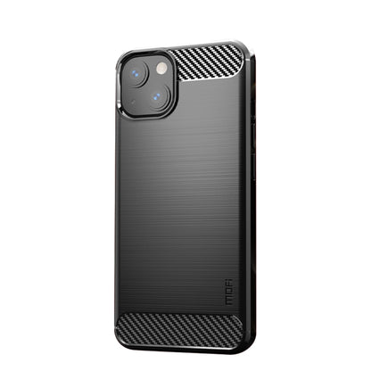 For iPhone 14 MOFI Gentleness Brushed Texture Carbon Fiber TPU Phone Case (Black) - iPhone 14 Cases by MOFI | Online Shopping South Africa | PMC Jewellery