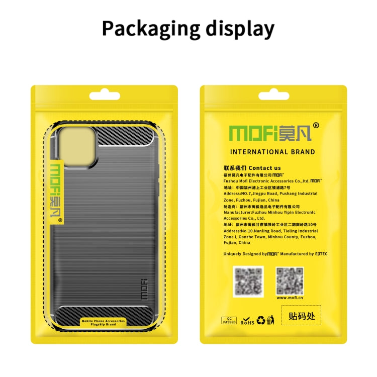 For iPhone 14 Pro MOFI Gentleness Brushed Texture Carbon Fiber TPU Phone Case (Red) - iPhone 14 Pro Cases by MOFI | Online Shopping South Africa | PMC TechLife | Buy Now Pay Later Mobicred
