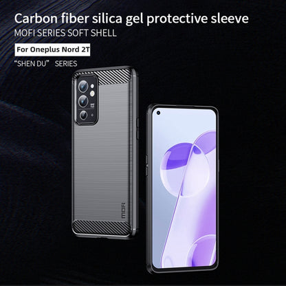 For OnePlus Nord 2T MOFI Gentleness Series Brushed Texture Carbon Fiber Soft TPU Case(Black) - OnePlus Cases by MOFI | Online Shopping South Africa | PMC Jewellery