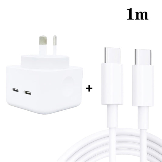 SDC-40W Dual PD USB-C / Type-C Ports Charger with 1m Dual Type-C Cable, AU Plug - USB Charger by PMC Jewellery | Online Shopping South Africa | PMC Jewellery | Buy Now Pay Later Mobicred