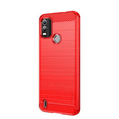 For Nokia C21 Plus MOFI Gentleness Brushed Carbon Fiber Soft TPU Case(Red) - Nokia Cases by MOFI | Online Shopping South Africa | PMC Jewellery