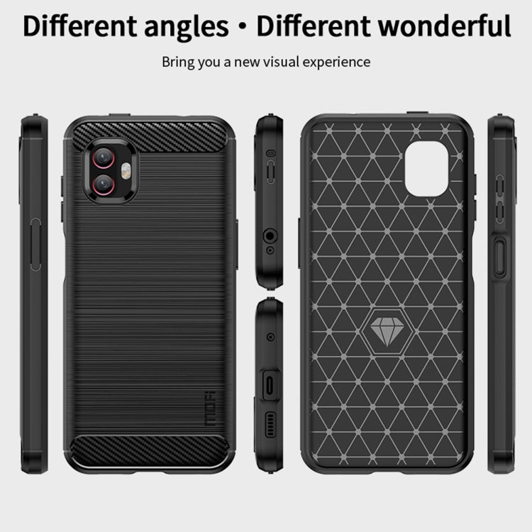 For Samsung Galaxy Xcover6 Pro / Xcover Pro 2 MOFI Gentleness Brushed Carbon Fiber Soft TPU Case(Black) -  by MOFI | Online Shopping South Africa | PMC Jewellery