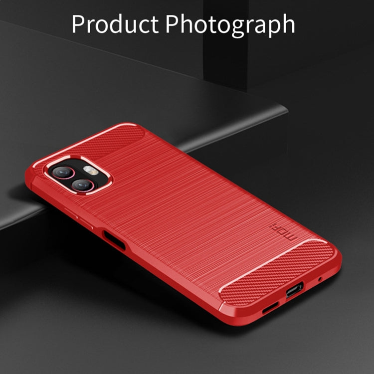 For Samsung Galaxy Xcover6 Pro / Xcover Pro 2 MOFI Gentleness Brushed Carbon Fiber Soft TPU Case(Red) -  by MOFI | Online Shopping South Africa | PMC Jewellery | Buy Now Pay Later Mobicred