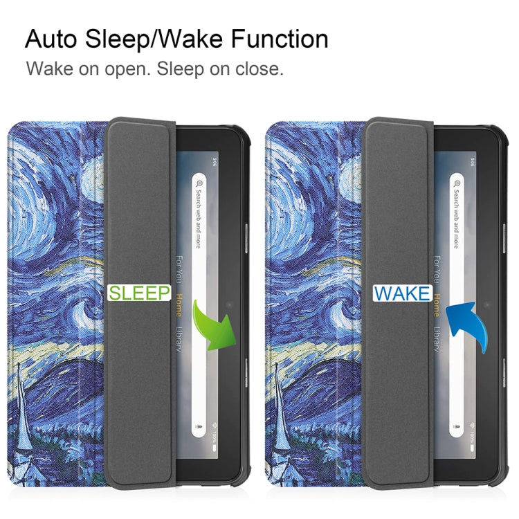 For Amazon Fire 7 12th 2022 JSM Smart Leather Tablet Case(Starry Sky) - free shipping - PMc TechLife - Order now!