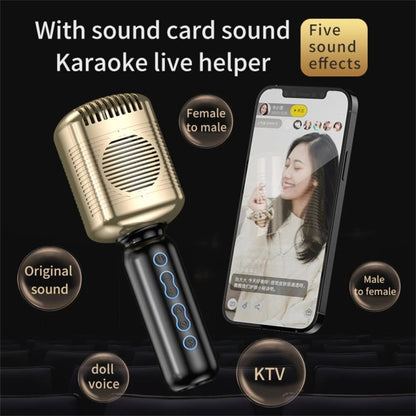 KM600 Wireless Microphone TWS Handheld Noise Reduction Smart Bluetooth-compatible Condenser Mic Music Player for Singing(Gold) - Microphone by PMC Jewellery | Online Shopping South Africa | PMC Jewellery | Buy Now Pay Later Mobicred