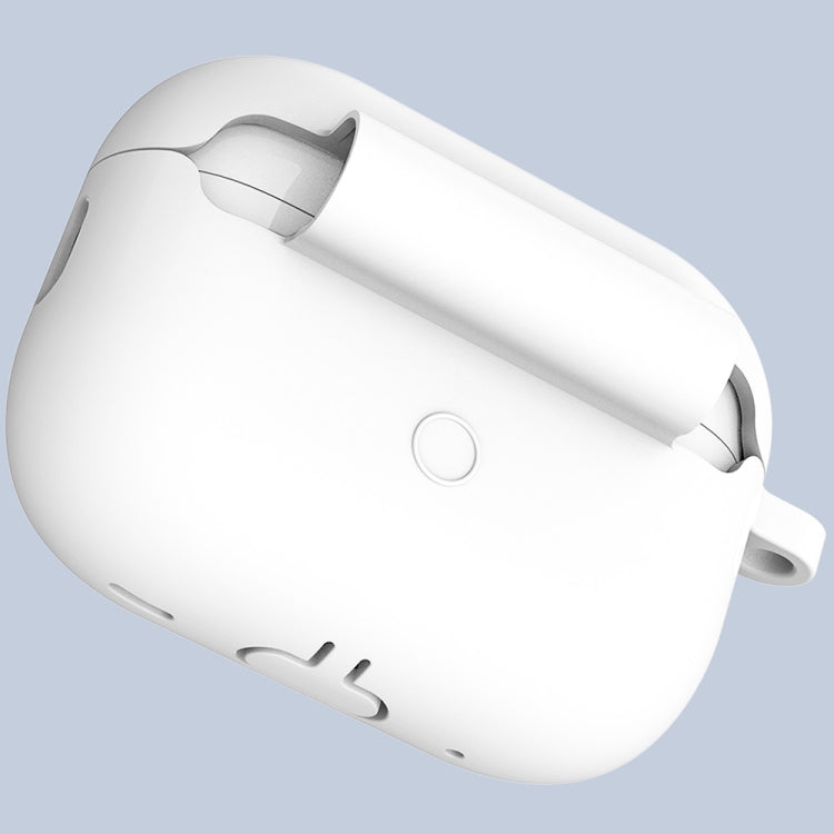 For Apple AirPods Pro 2 2022 ENKAY Thickened Silicone Protective Case with Keychain(White) - free shipping - PMC TechLife - Order now!