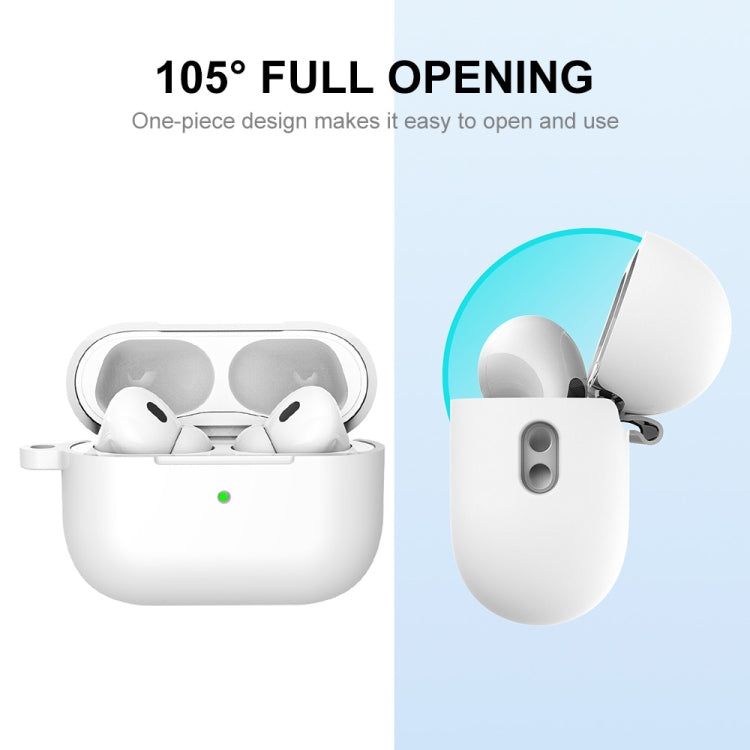 For Apple AirPods Pro 2 2022 ENKAY Thickened Silicone Protective Case with Keychain(White) - free shipping - PMC TechLife - Order now!