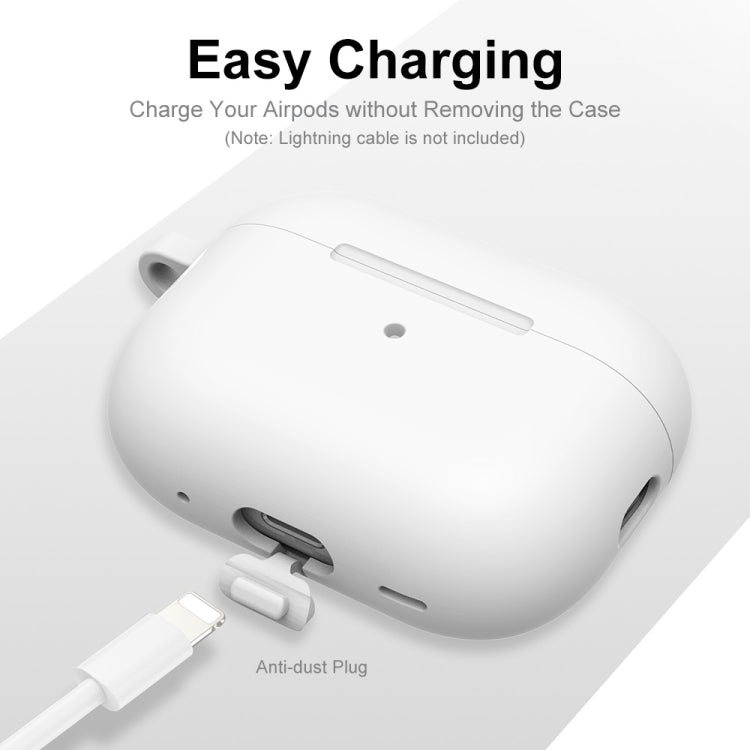 For Apple AirPods Pro 2 2022 ENKAY Thickened Silicone Protective Case with Keychain(White) - free shipping - PMC TechLife - Order now!