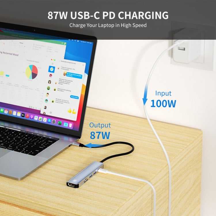 JUNSUNMAY 6 in 1 Type-C to 4K HDMI Docking Station Adapter USB-C PD Quick Charge Hub SD/TF Card Reader - free shipping - PMC Jewellery - Order now!