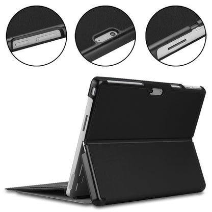 For Microsoft Surface Pro 9 JUNSUNMAY Custer Solid Color 3-Fold Stand Leather Tablet Case(Black) - Microsoft by JUNSUNMAY | Online Shopping South Africa | PMC Jewellery | Buy Now Pay Later Mobicred