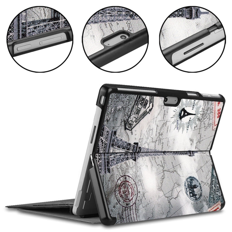 For Microsoft Surface Pro 9 / 10 / 11 JUNSUNMAY Custer Painted Stand Leather Tablet Case(Retro Tower) - free shipping - PMC Jewellery - Order now!