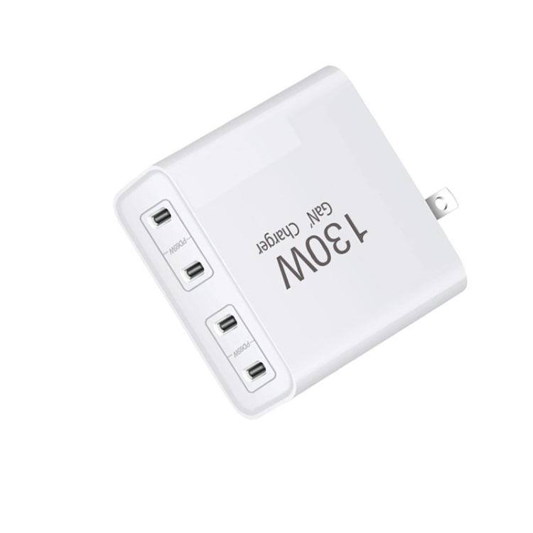 GaN130W 4-Port USB-C PD65W / PD30W Multi Port Type-C Charger for Notebook Series, EU / UK / US Plug - Universal Power Adapter by PMC Jewellery | Online Shopping South Africa | PMC Jewellery | Buy Now Pay Later Mobicred