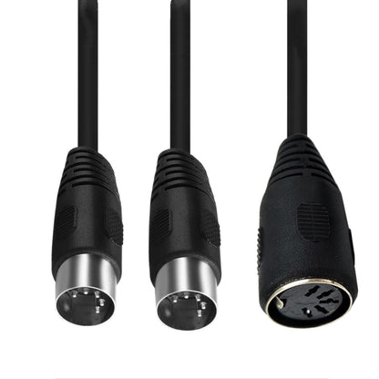 JUNSUNMAY MIDI 2 in 1 Din 5 Pin Male to Dual 2 Pin Female Cable Adapter, Cable Length: 50cm - Microphone Audio Cable & Connector by JUNSUNMAY | Online Shopping South Africa | PMC Jewellery