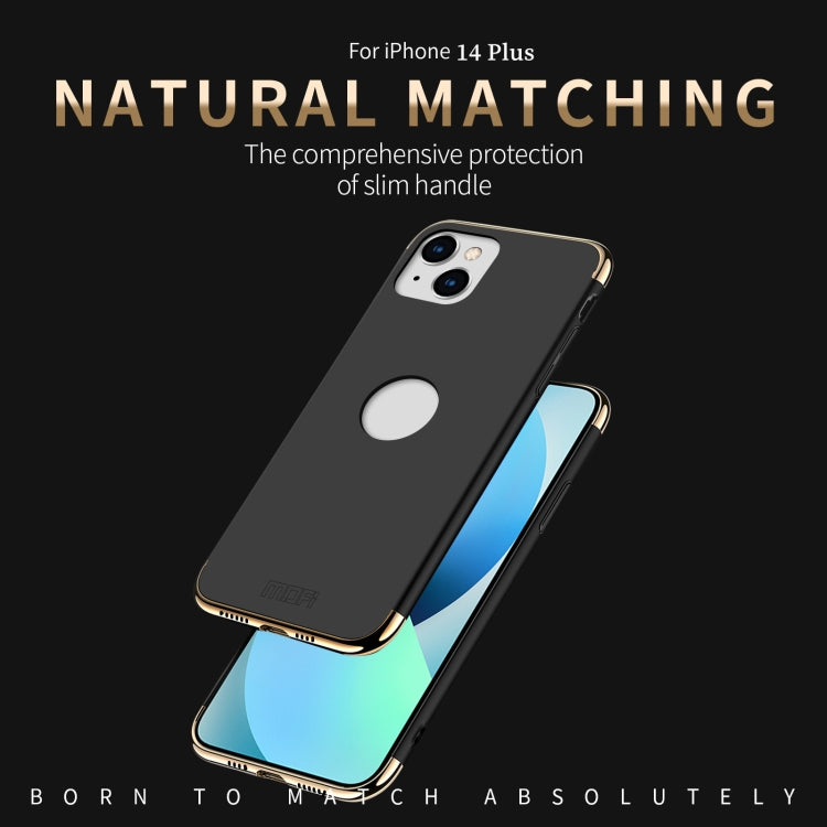 For iPhone 14 Plus MOFI Yatun Series 3 in 1 Stitching PC Phone Case(Black) - iPhone 14 Plus Cases by MOFI | Online Shopping South Africa | PMC Jewellery