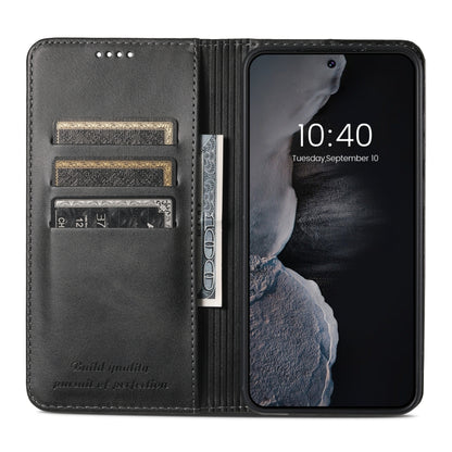 For Samsung Galaxy S24 5G Suteni Calf Texture Horizontal Flip Leather Phone Case(Black) - Galaxy S24 5G Cases by Suteni | Online Shopping South Africa | PMC Jewellery | Buy Now Pay Later Mobicred