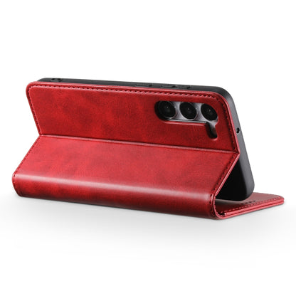 For Samsung Galaxy S24 5G Suteni Calf Texture Horizontal Flip Leather Phone Case(Red) - Galaxy S24 5G Cases by Suteni | Online Shopping South Africa | PMC Jewellery | Buy Now Pay Later Mobicred