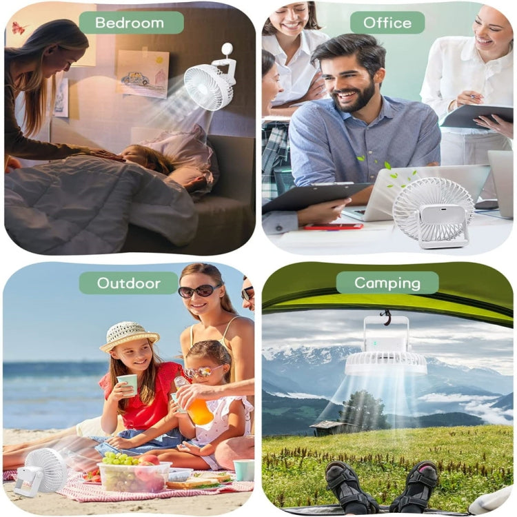 Multifunctional LED Rechargeable Outdoor Portable Tent Camping Fan(Black) - Electric Fans by PMC TechLife | Online Shopping South Africa | PMC TechLife | Buy Now Pay Later Mobicred