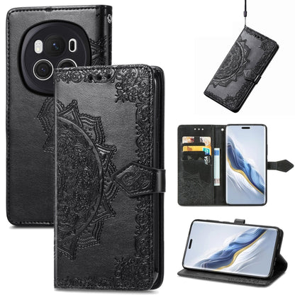 For Honor Magic6 Pro Mandala Flower Embossed Leather Phone Case(Black) - Honor Cases by PMC Jewellery | Online Shopping South Africa | PMC Jewellery | Buy Now Pay Later Mobicred