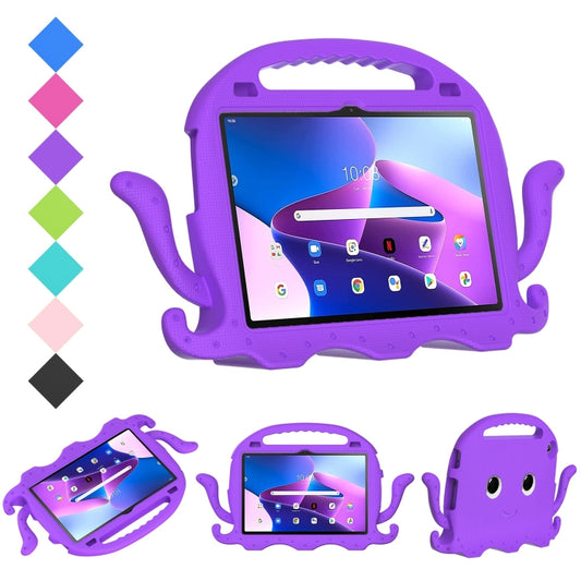 For Lenovo Tab M10 3rd Gen 10.1 TB-328 Octopus Style EVA Hybrid PC Shockproof Tablet Case with Strap(Purple) - Lenovo by PMC Jewellery | Online Shopping South Africa | PMC Jewellery | Buy Now Pay Later Mobicred