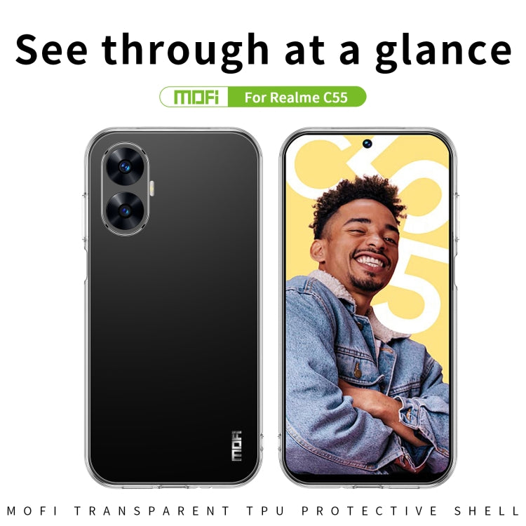 For Realme C55 MOFI Ming Series Ultra-thin TPU Phone Case(Transparent) - Realme Cases by MOFI | Online Shopping South Africa | PMC Jewellery