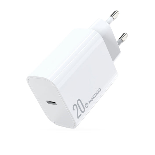 NORTHJO NOPD2001 PD 20W USB-C / Type-C Single Port Fast Charger, Plug Type:EU Plug(White) - USB Charger by NORTHJO | Online Shopping South Africa | PMC Jewellery | Buy Now Pay Later Mobicred