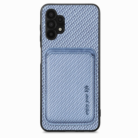 For Samsung Galaxy A32 5G Carbon Fiber Leather Card Magsafe Magnetic Phone Case(Blue) - Galaxy Phone Cases by PMC Jewellery | Online Shopping South Africa | PMC Jewellery