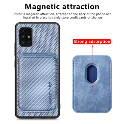 For Samsung Galaxy A51 5G Carbon Fiber Leather Card Magsafe Magnetic Phone Case(Blue) - Galaxy Phone Cases by PMC Jewellery | Online Shopping South Africa | PMC Jewellery