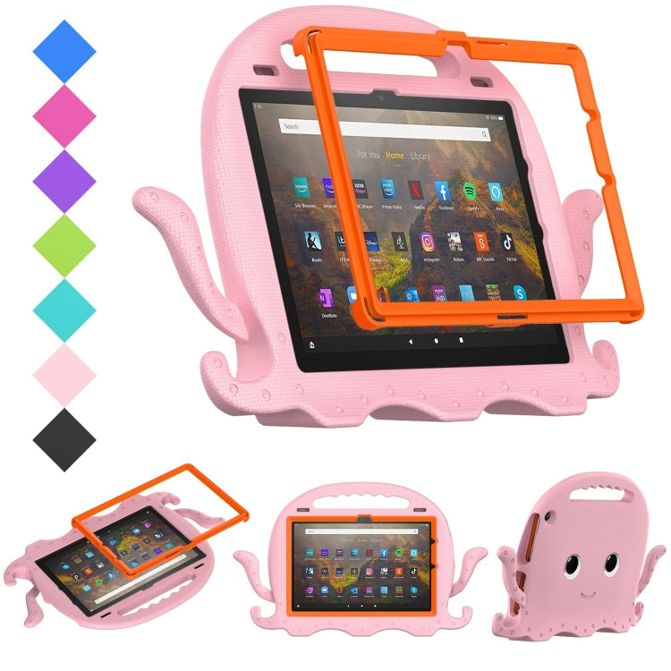 For Amazon Kindle Fire HD10 2021 Octopus Style EVA + PC Tablet Case with Strap(Pink) - Amazon by PMC TechLife | Online Shopping South Africa | PMC TechLife | Buy Now Pay Later Mobicred