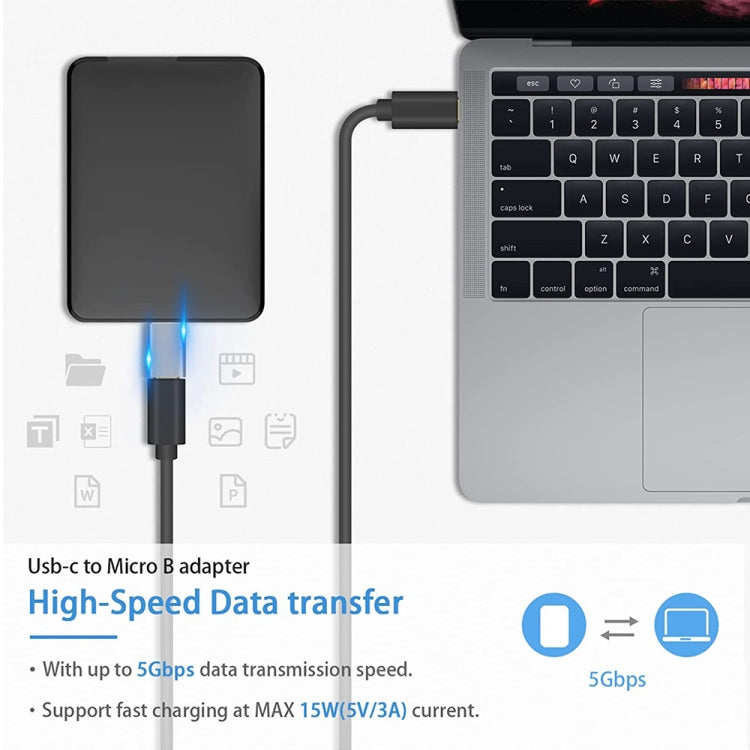 1 PCS JUNSUNMAY USB-C / Type-C Female to Male USB 3.0 Micro B Adapter Converter - free shipping - PMC TechLife - Order now!
